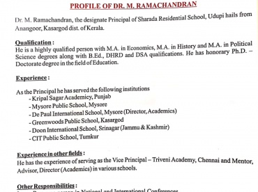 Profile Of Dr. M. Ramachandran